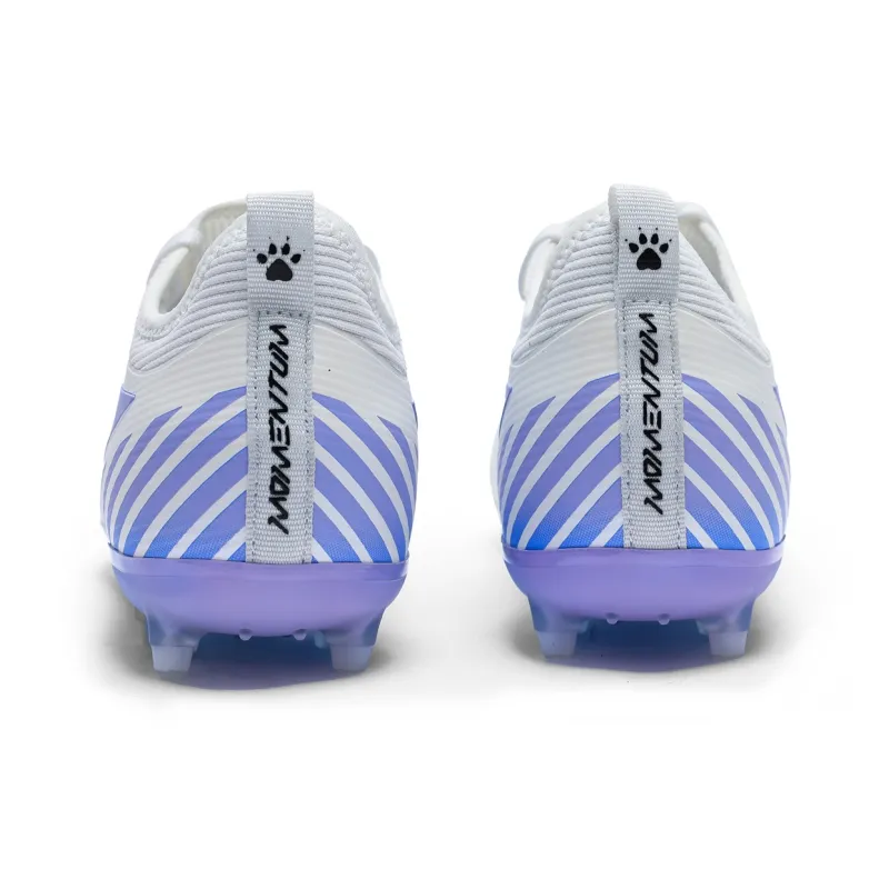 KELME Glimpse MG Rubber Short Studs Cushioning Coverage Support Soccer Shoes Unisex White Blue-3