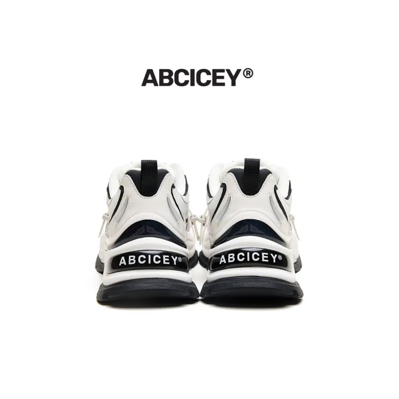 ABCICEY Chunky Sneakers Unisex Low Top Black/White-3