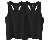 2 Pack (Black+Black) 100% cotton Moisture-Wicking/Athletic Fit/Slim Fit