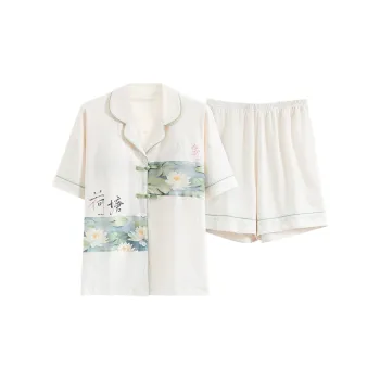 The Story Of The Flower Season Pajama Set Women's White
