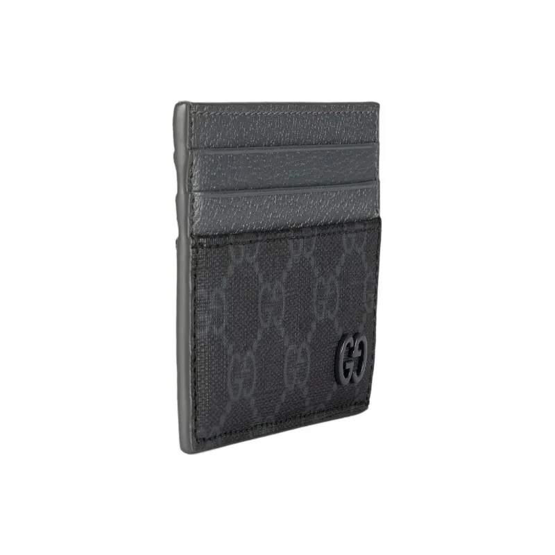 GUCCI Supreme Canvas Card Clip Card Holder Unisex Black-2