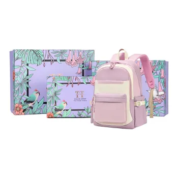 TTaG．baG Nylon Backpack Regular Women's Pink Purple/Blue Pink/Lake Blue
