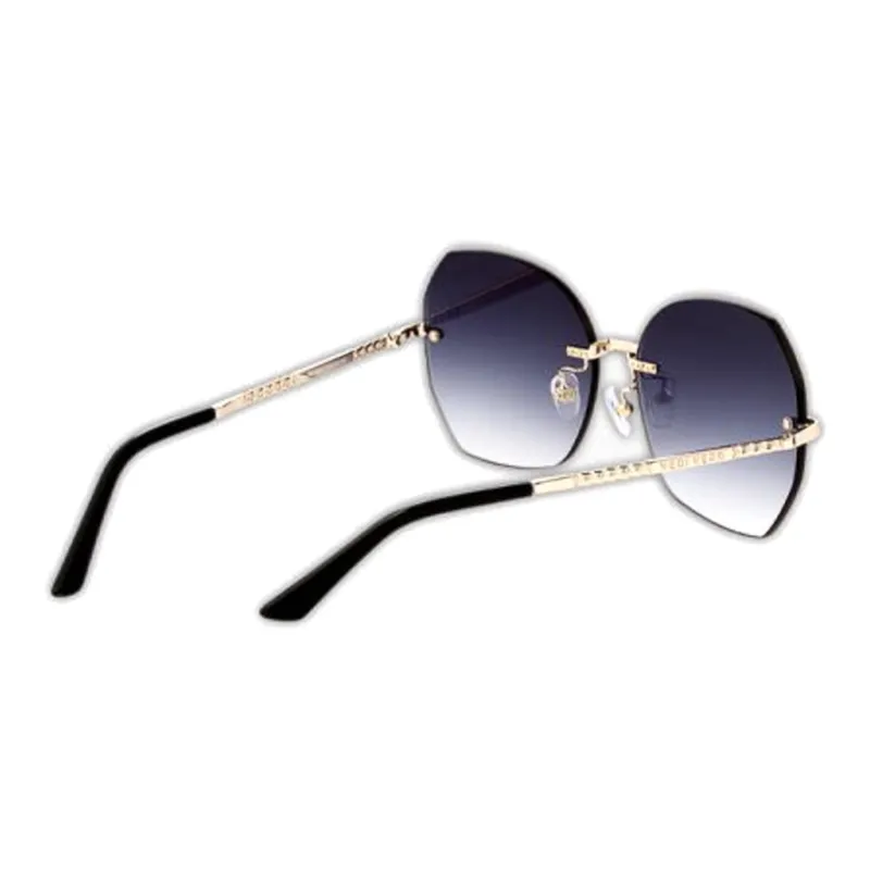 VEDI VERO Nylon PA Polyamide Irregular Shape Sunglasses Unisex Gold-3