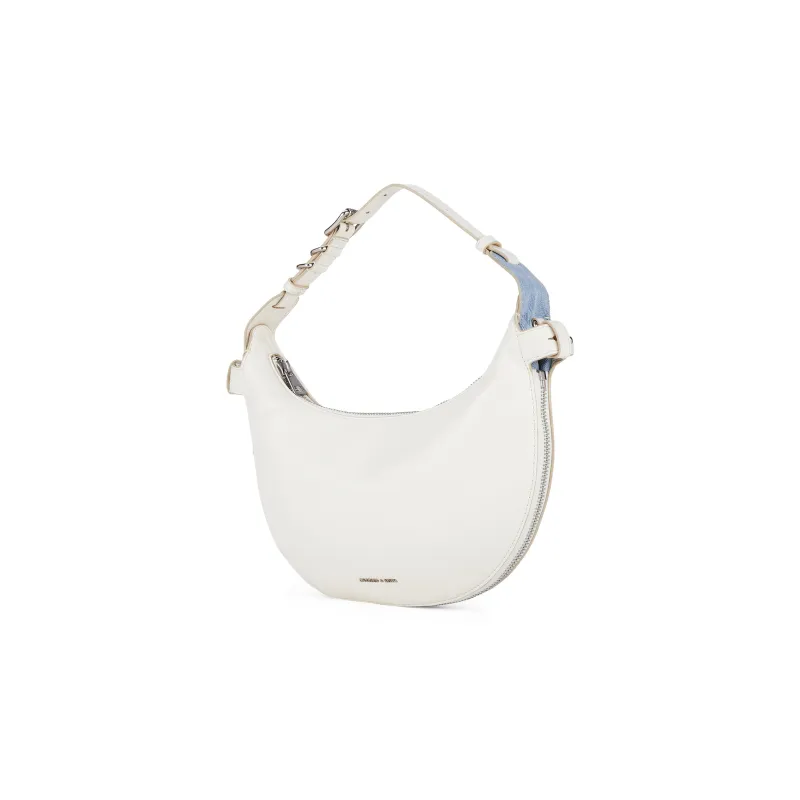 CHARLES&KEITH Pu Shoulder Bag Medium Size Women's Noir Black/Cream Milk White/Tan Tea Brown-7