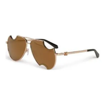 OFF-WHITE Irregular Shape Sunglasses Unisex Gold