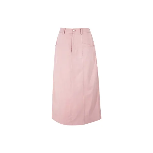 3COLOUR Casual Long Skirts Women's Smoke Pink