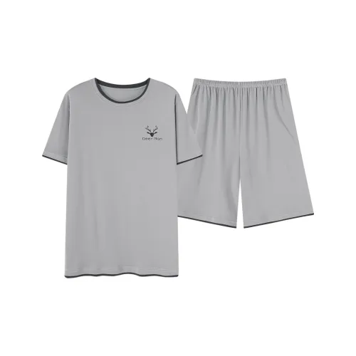 The Story Of The Flower Season Pajama Set Men's Light Gray