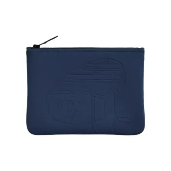HERMES Polyamide Clutch Small Size Women's Deep Sea Blue