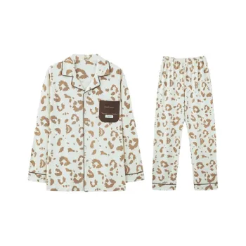 MIIOW Pajama Set Men's Coffee Pattern English