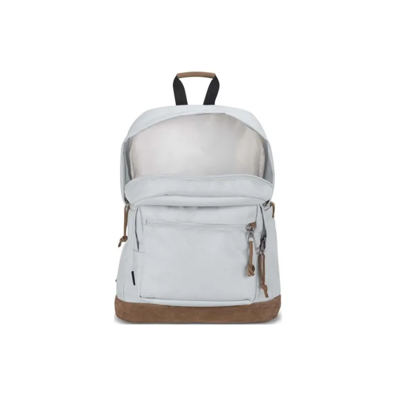 JanSport Suede Leather Backpack Unisex Gray-5