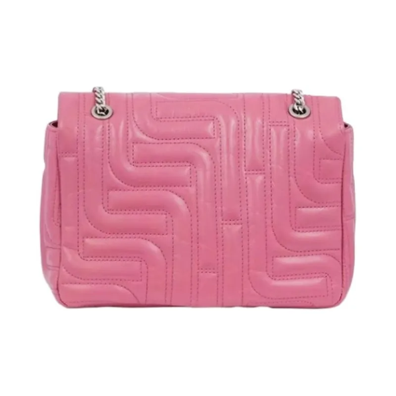 LANCEL Cow Leather Small Square Bag Crossbody Bag Shoulder Bag Medium Size Women's Cherry Pink-2