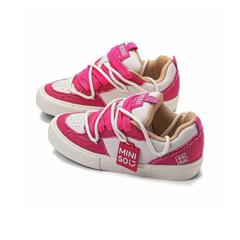 MINISO Low Top Skateboard Shoes Unisex Cherry Blossom Pink-1