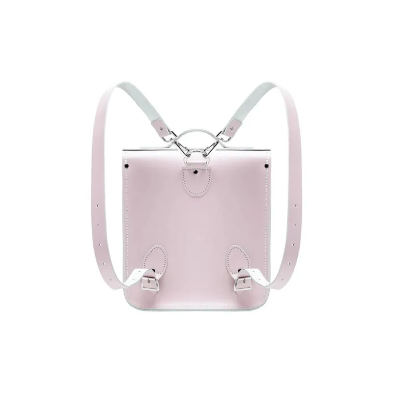 Zatchels Leather Backpack Small Size Unisex Rose Pink-2