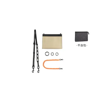 Ingenuity Handmade Leather Clutch Crossbody Chain Single Shoulder Bag Accessories Shoulder Strap Unisex Black