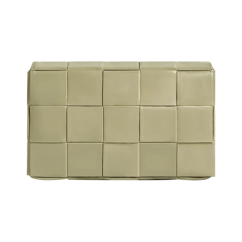 Bottega Veneta CASSETTE Cow Leather Shoulder Bag Small Size Men's Limestone Green-1