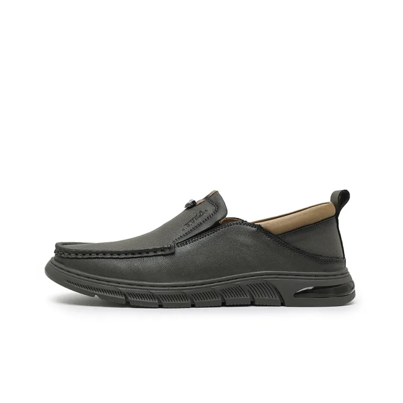G.N.SHIJIA Men's Casual Shoes Men Low Top Brown/Dark Gray-0