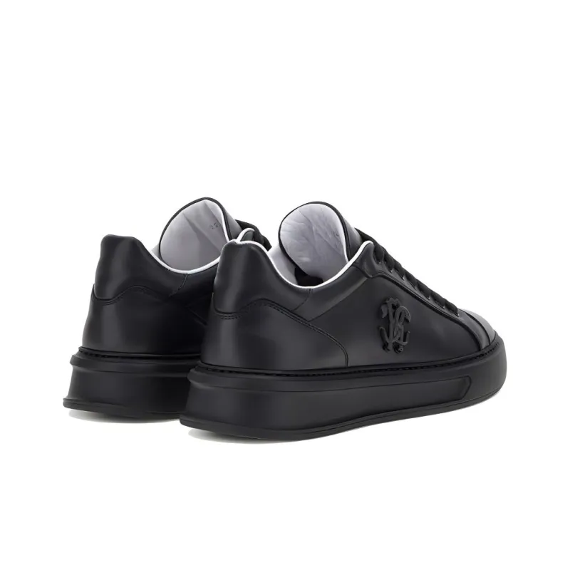Roberto Cavalli Low-Top Skateboard Shoes Men's Black-3