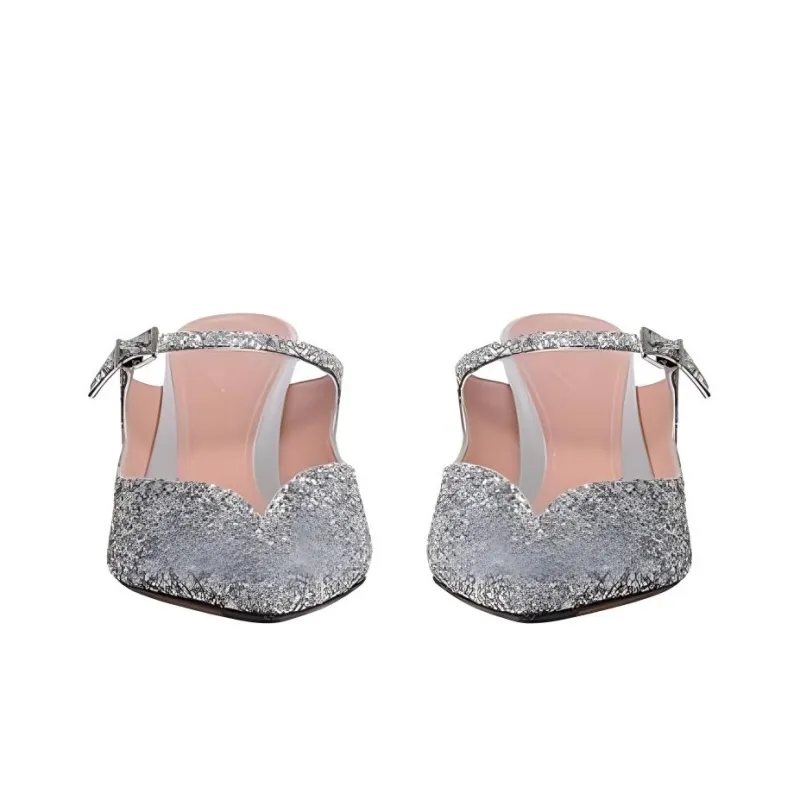 Zimmermann Closed Toe Slippers 6.5cm Women's Silver-4