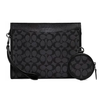 COACH Hitch PVC Shoulder Bag, Crossbody Bag Medium Size Men's Black
