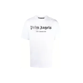 PALM ANGELS Rhinestone Sprayed Classic T Shirt