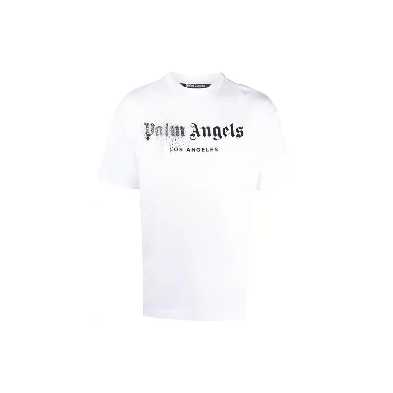 PALM ANGELS Rhinestone Sprayed T Shirt-0