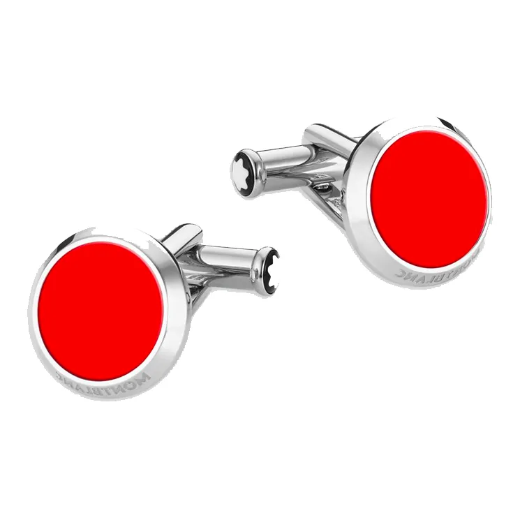 MONTBLANC Stainless Steel Cufflinks Men's Red-1
