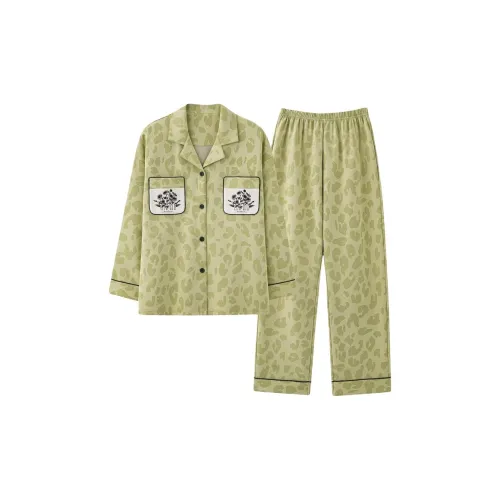 MIIOW Pajama Set Women's Grass Green Floral