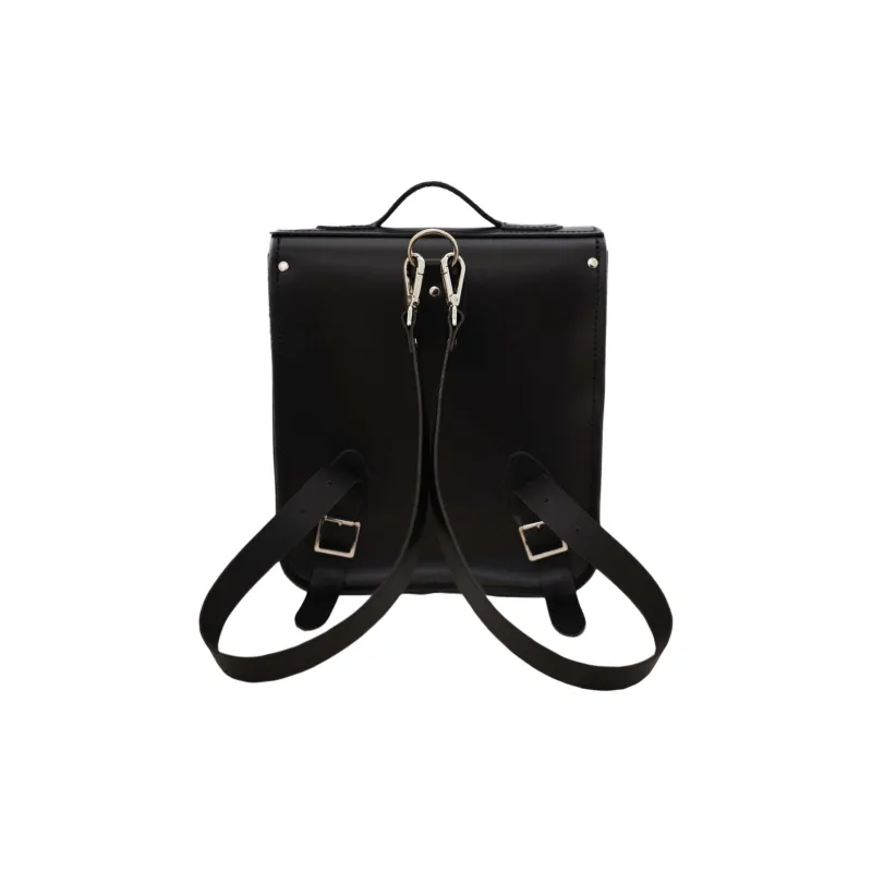 Zatchels Leather Backpack Unisex Black & White-2