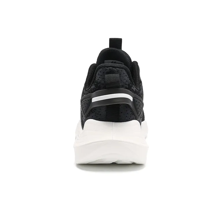 Warrior Cushioned Wear-Resistant Breathable Lightweight Low-Top Running Shoes Women's White Black-4
