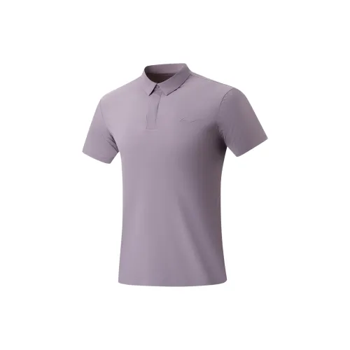 LINING Fitness Series Polo Shirts Men Screw Pine Purple