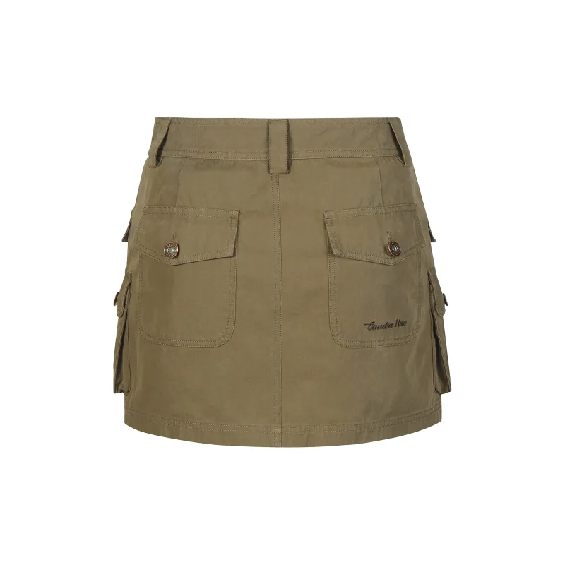 Guuka Hero Cargo Short Skirts Women's Army Green-1