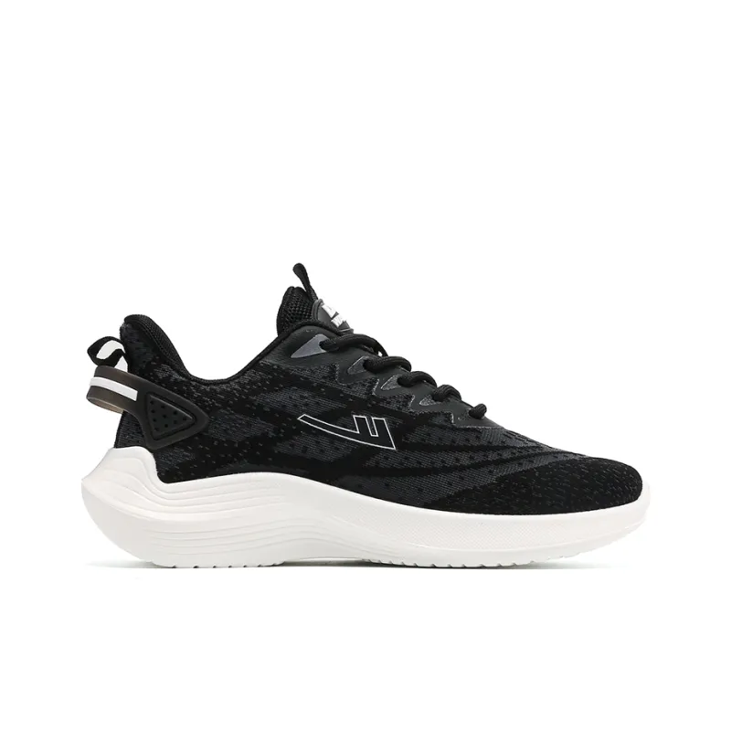 Warrior Cushioned Wear-Resistant Breathable Lightweight Low-Top Running Shoes Women's White Black-2