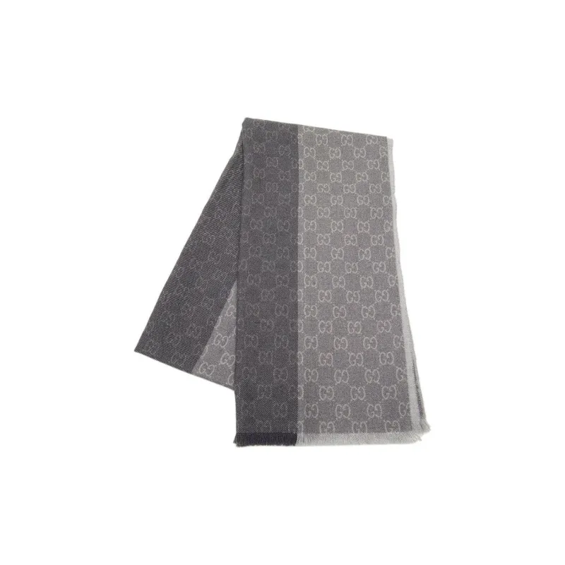 GUCCI Wool Knit Scarves Women's Gray-0