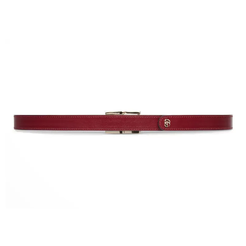 GUCCI Reversible Thin Belt With Rectangular Buckle-3