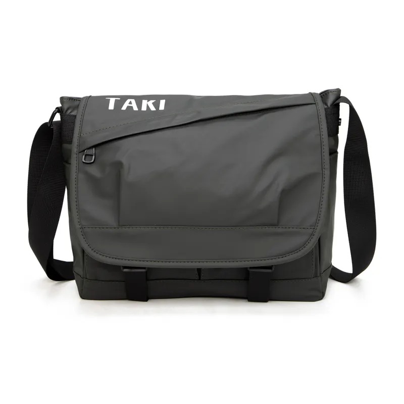 TAKI Synthetic Leather Buckles Crossbody Bag, Shoulder Bag Unisex Black/Gray/Blue/Green-12