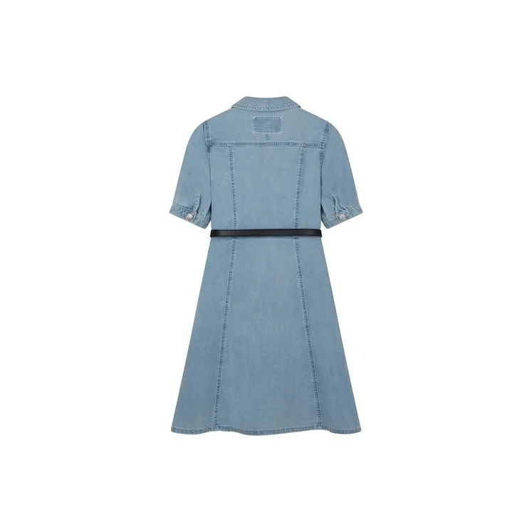 Teenie Weenie Short Sleeved Dress Women's Light Blue-1