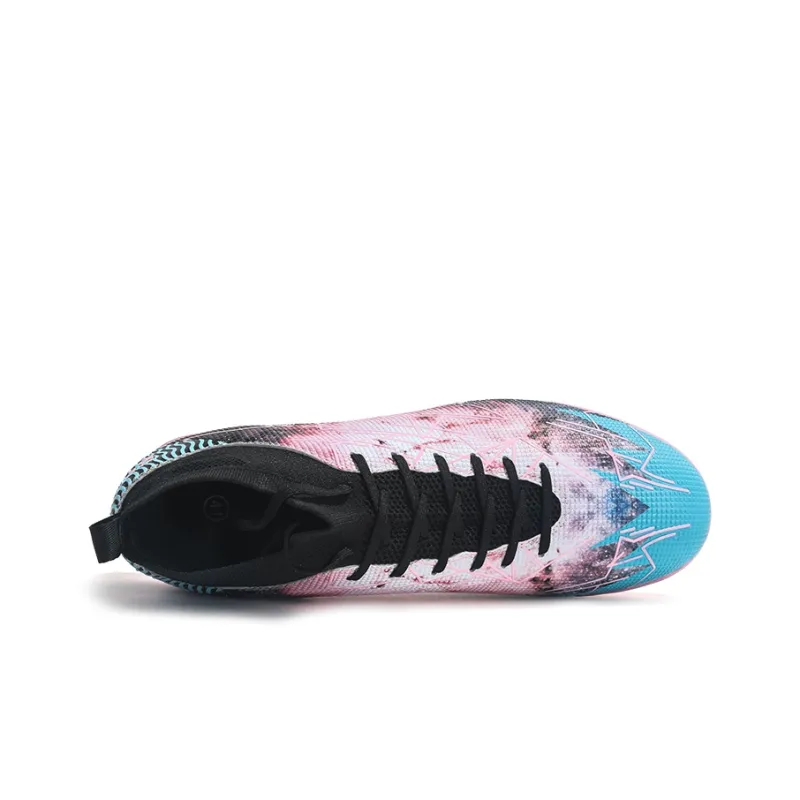 Jifffly Cushioning Anti Slip And Wear Resistant Breathable Support Soccer Shoes Unisex Nebula Pink-6