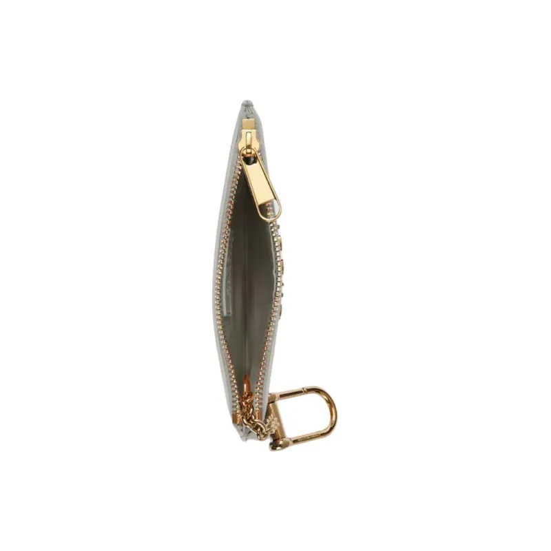 GUCCI Leather Key Pouch Unisex Light Gray-1