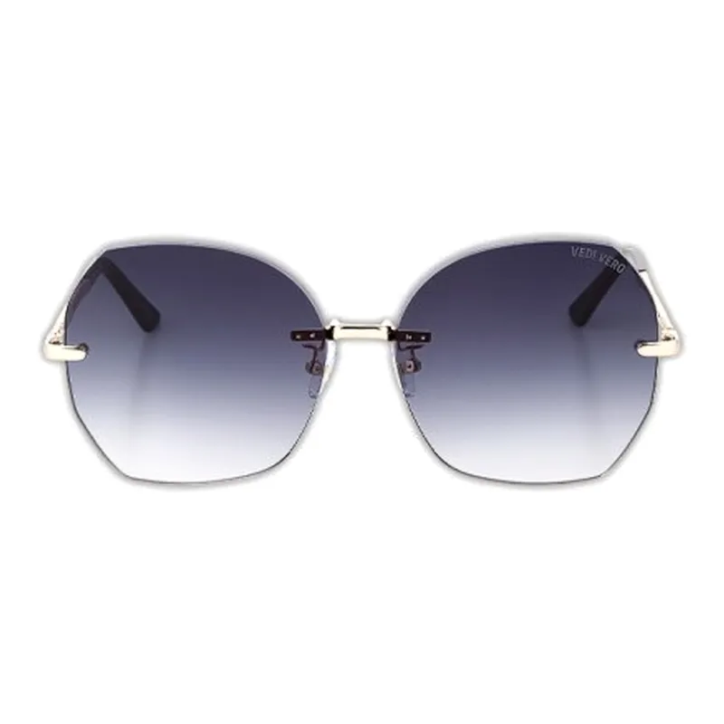 VEDI VERO Nylon PA Polyamide Irregular Shape Sunglasses Unisex Gold-1