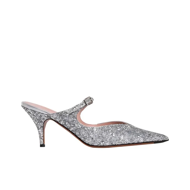 Zimmermann Closed Toe Slippers 6.5cm Women's Silver-1