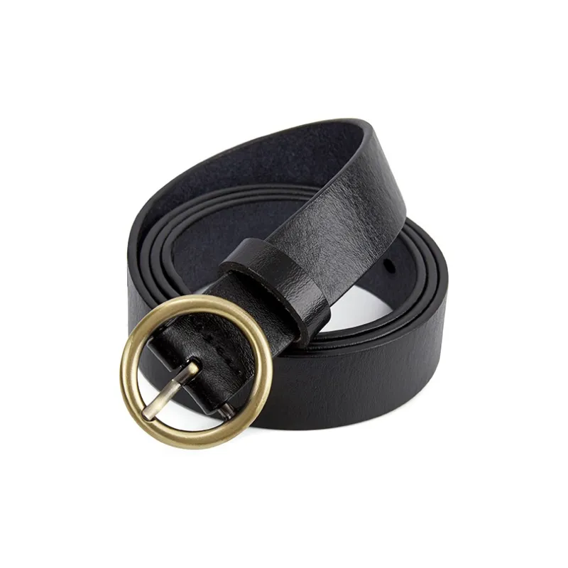 TUCANO Bovine Split Transfer Leather Belts Women's Black/White Width 2.4cm-1