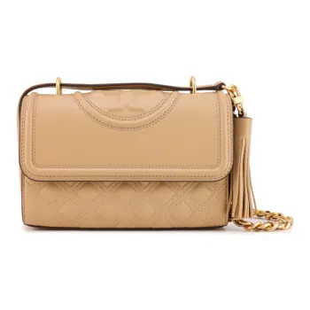 TORY BURCH Fleming Leather Crossbody Bag, Shoulder Bag Women's Light Umber