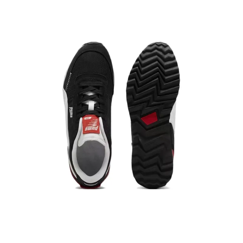 PUMA Rider FV Road Rider Anti Slip Wear Resistant Low Top Casual Shoes Men's Black White-4