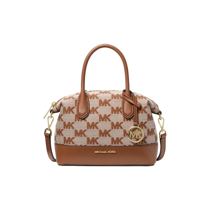 MICHAEL KORS Fabric One Shoulder Handbags Small Size Women's Leather Brown/White-0