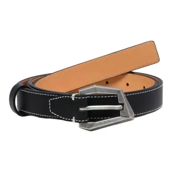ADER ERROR Keresto Contrast Stitch, Smooth Buckle Leather Belts Women's Black
