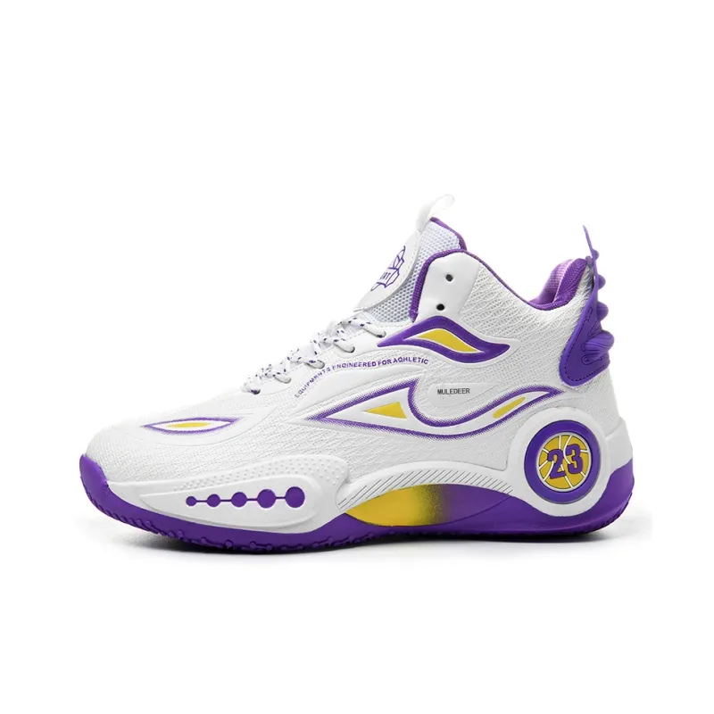 Black tailed Deer Shock Absorbers With Slip Resistant Features High Top Basketball Shoes Unisex-5