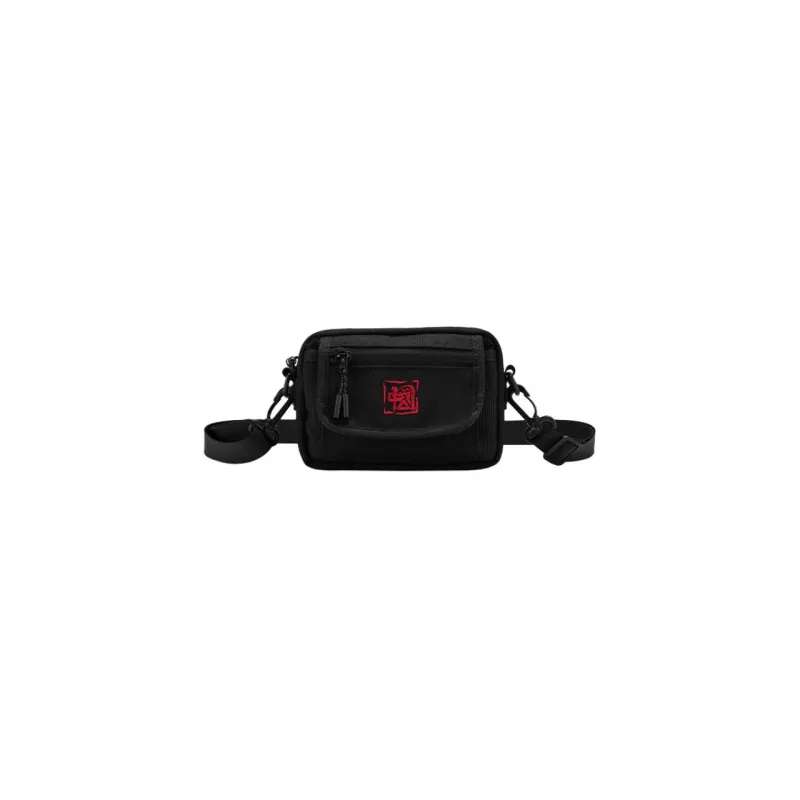 PEAK Fabric Shoulder Bag, Crossbody Bag Regular Unisex Black-0