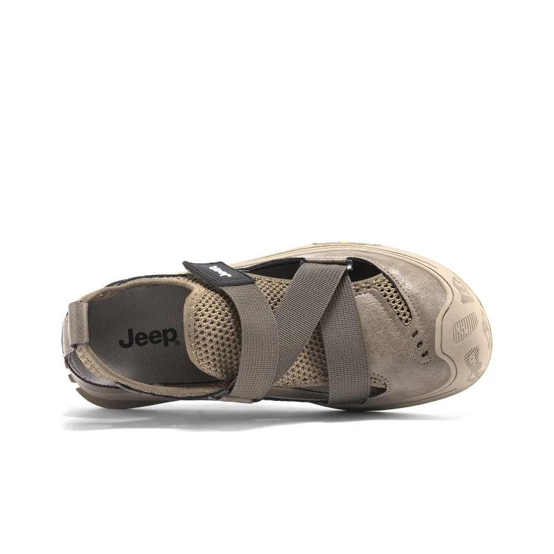 Jeep Abrasion Resistant Lightweight Breathable Quick Dry Slip Resistant Odor Resistant River Trekking Shoes Men's Khaki-4