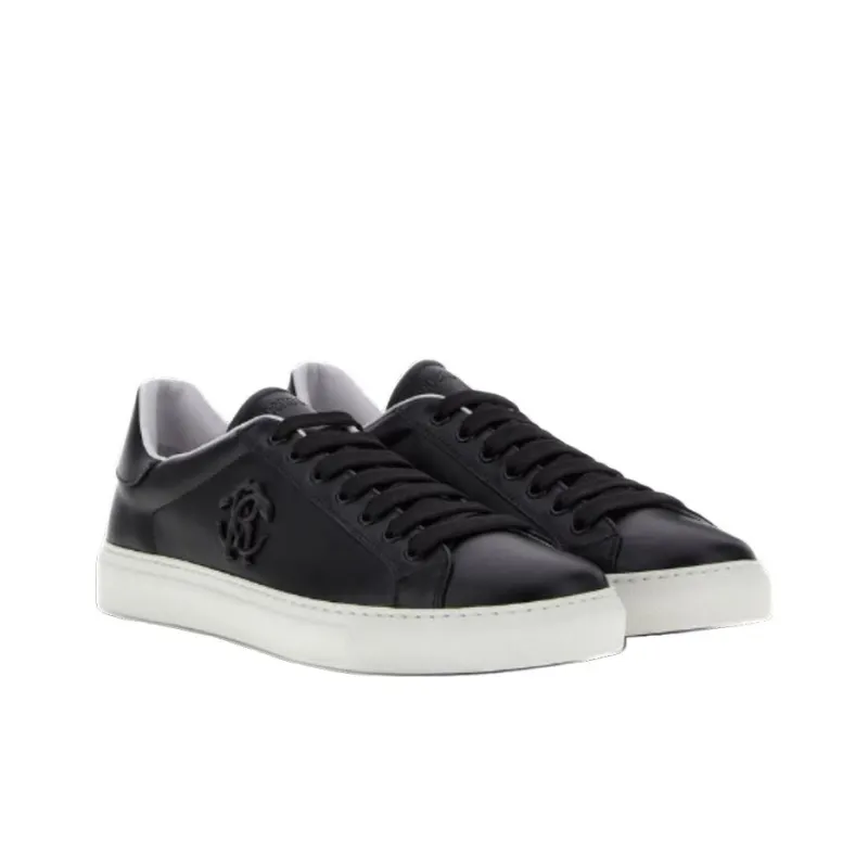 Roberto Cavalli Monogram RC Low-Top Skateboard Shoes Men's Black-2