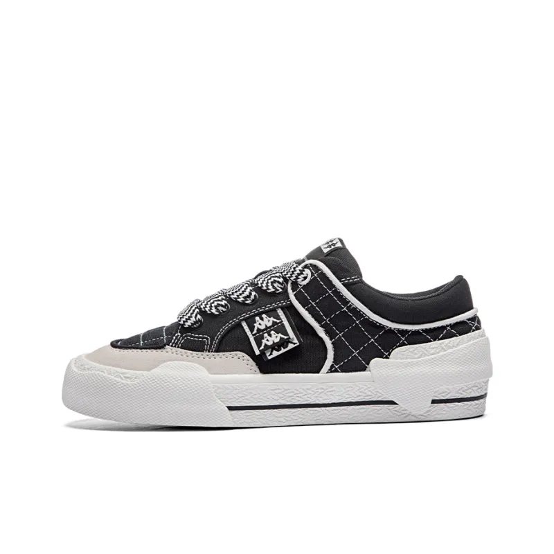 Kappa Slip Resistant Low Top Skateboard Shoes Unisex Black White-0